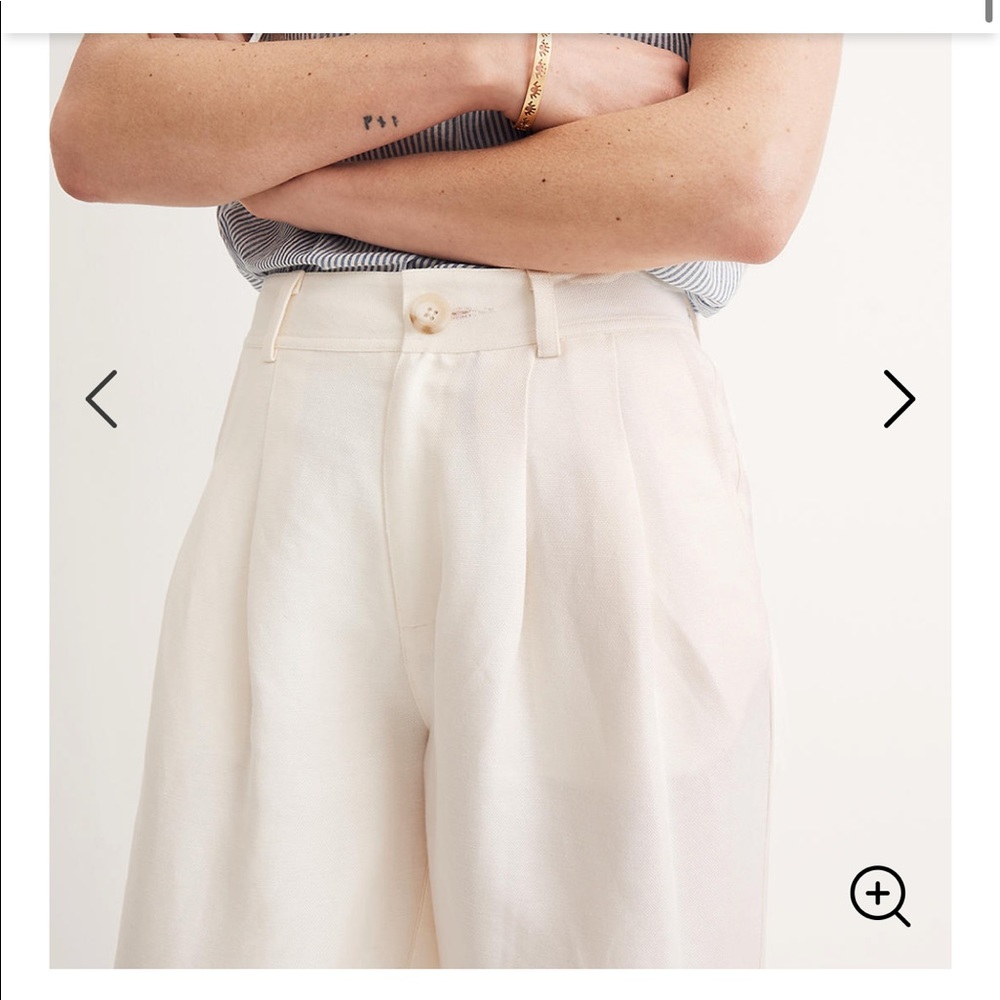 Made well Linen wide leg pants cream - Picture 3 of 8